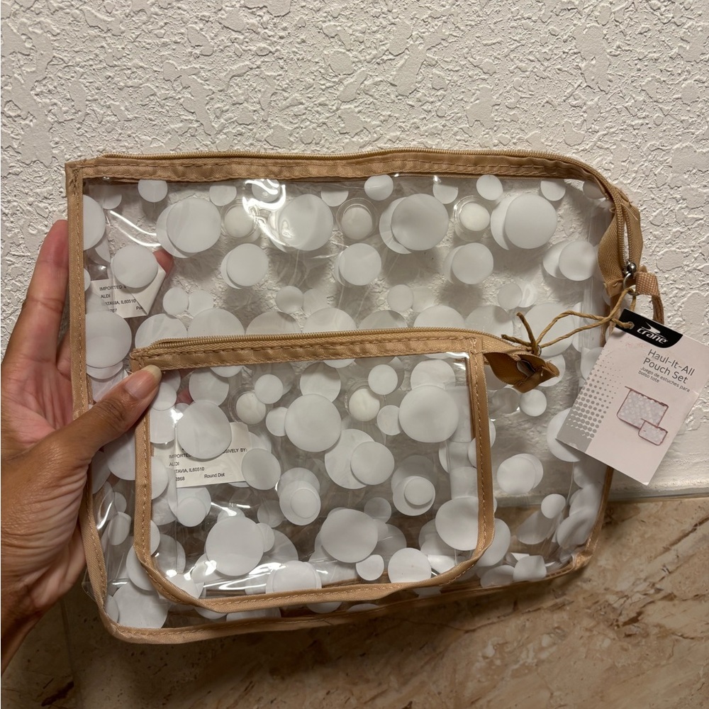 Crane Clear Polka Dot Pouch Set